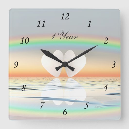 Eerste Jubileum papier Vierkante Klok (Voorkant)