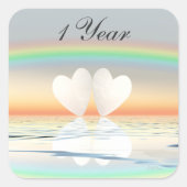 Eerste Jubileum papier Vierkante Sticker (Voorkant)