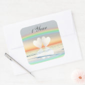 Eerste Jubileum papier Vierkante Sticker (Envelop)