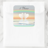 Eerste Jubileum papier Vierkante Sticker (Tas)