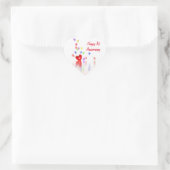 Eerste Jubileum Rode hemel en ballonnen Hart Sticker (Tas)