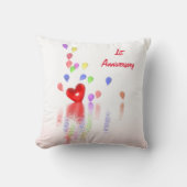 Eerste Jubileum Rode hemel en ballonnen Kussen (Voorkant)