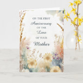 Eerste Jubileum van het verlies van moeder wilde b Kaart (Gele Bloem)