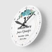 Eerste Jubileum voor bruiloft Aangepaste namen en  Ronde Klok (Hoek)