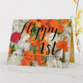 Eerste Jubileum zuster en schoonbroer Kaart (Gele Bloem)