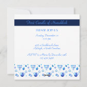 Eerste kaars van Chanoeka gepersonaliseerd Feestdagenkaart (Achterkant)