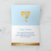 Eerste kaars van het Hanoekasfestival van de Licht Bedankkaart (Binnen)