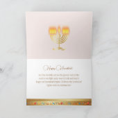 Eerste kaars van het Hanoekasfestival van de Licht Bedankkaart (Binnen)