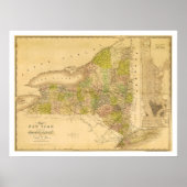 Eerste kaart New York 1839 Poster (Voorkant)