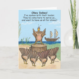 Eerste kalkoenen Thanksgiving Kaart