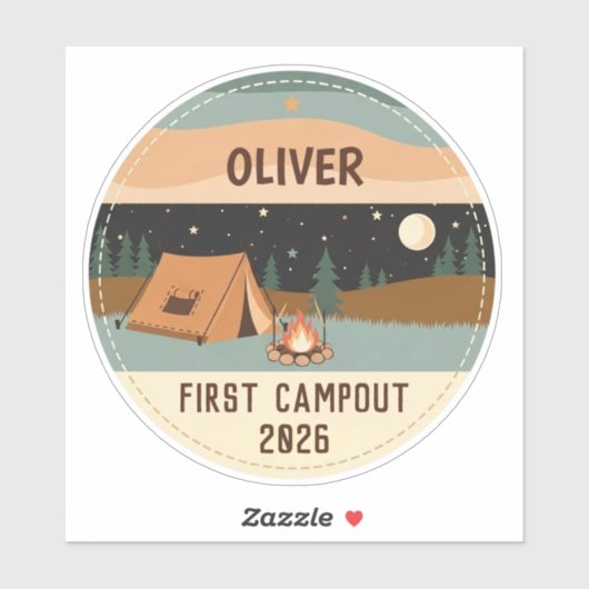 Eerste kampeertocht camper sticker (Vel)