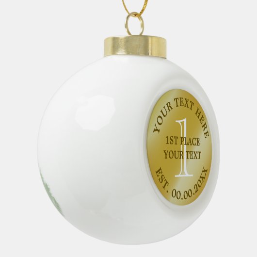 Eerste kampioen race winnares gouden medaille keramische bal ornament (Links)