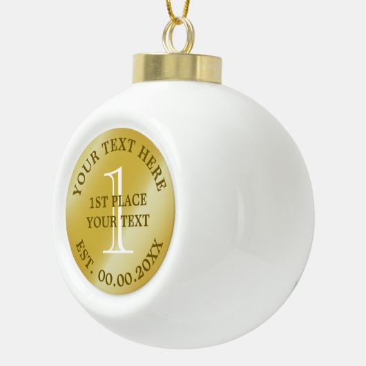 Eerste kampioen race winnares gouden medaille keramische bal ornament (Rechts)