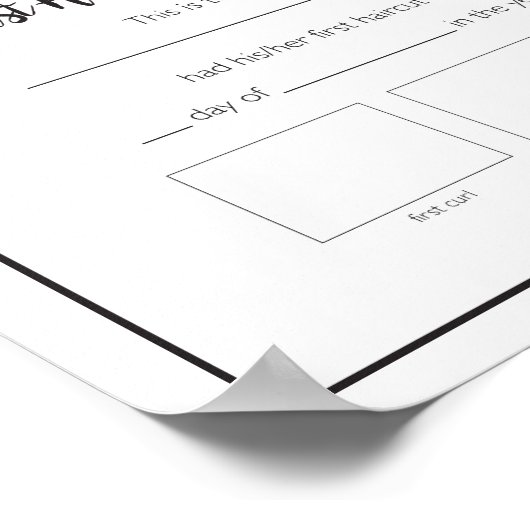 Eerste kapselcertificaat Baby Poster (Hoek)