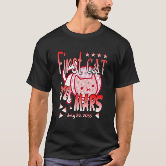 Eerste kat op Mars Astronaut Kat 2 T-shirt (Voorkant)