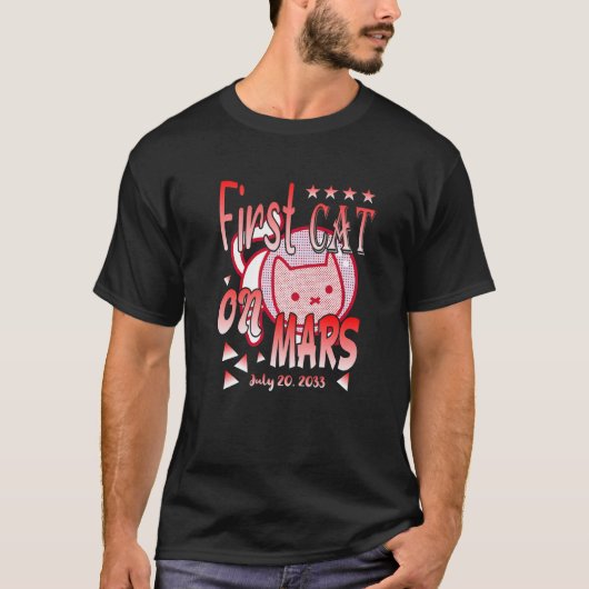 Eerste kat op Mars Astronaut Kat T-shirt (Voorkant)