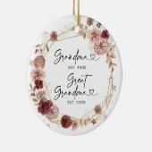 Eerste keer als grootmoeder Geometric Floral C Keramisch Ornament (Rechts)