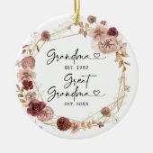 Eerste keer als grootmoeder Geometric Floral C Keramisch Ornament (Voorkant)