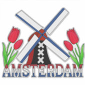Eerste keer Amsterdam Nederland Sticker (Voorkant)