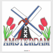 Eerste keer Amsterdam Nederland Sticker (Vel)