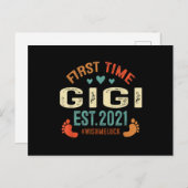 Eerste keer dat Gigi EST 2021 naar Gigi 2021 wordt Uitnodiging Briefkaart (Voorkant / Achterkant)