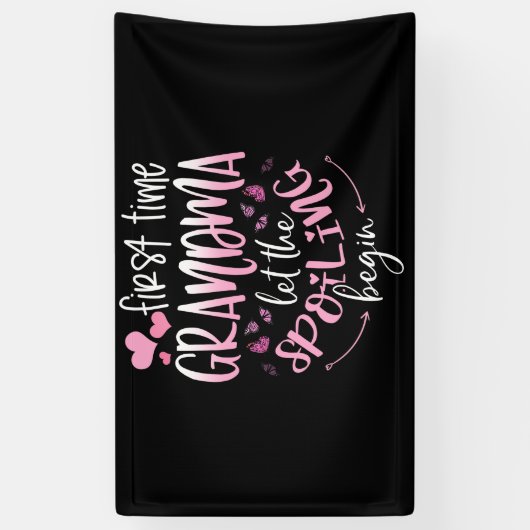 Eerste keer dat oma het Spoelen laat beginnen Spandoek (Verticaal)