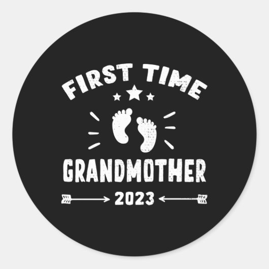 Eerste keer grootmoeder 2023 voor grootmoeder fami ronde sticker (Voorkant)