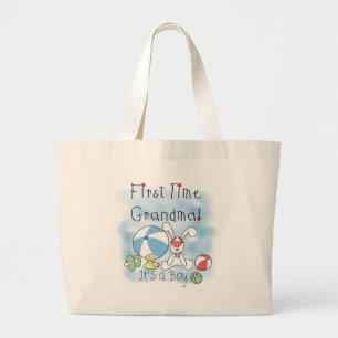 Eerste keer grootmoeder Baby Boy Grote Tote Bag
