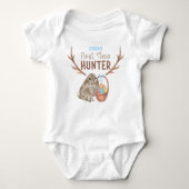 Eerste keer Hunter Easter Bunny en Egg Basket Boy Romper (Voorkant)