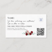 Eerste keer klanten Elegante Bloemen Waterverf Kortingskaartje (Achterkant)