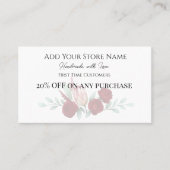 Eerste keer klanten Elegante Bloemen Waterverf Kortingskaartje (Voorkant)