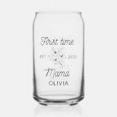 Eerste keer mama nieuwe moeder cadeau moederdag blikvorm glas (Voorkant)