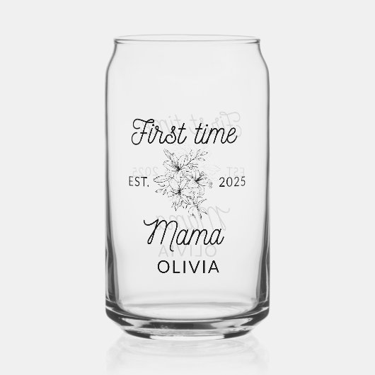 Eerste keer mama nieuwe moeder cadeau moederdag blikvorm glas (Achterkant)