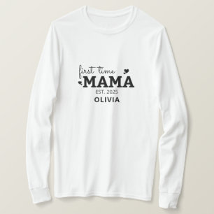 Eerste keer mama nieuwe moeder moederdag cadeau t-shirt