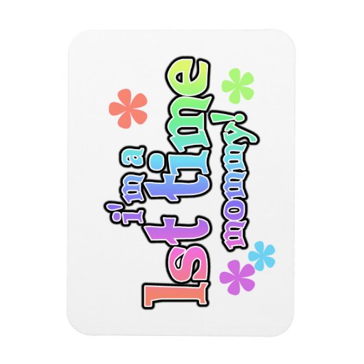 Eerste keer mammie regenboogtekst cadeautjes magneet (Verticaal)