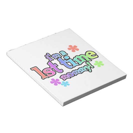 Eerste keer mammie regenboogtekst cadeautjes notitieblok (Schuin)