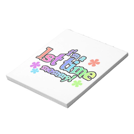 Eerste keer mammie regenboogtekst cadeautjes notitieblok (Linkerzijde)