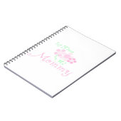 Eerste keer mammie roze bloemen cadeautjes notitieboek (Linkerzijde)