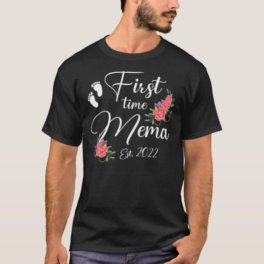 Eerste keer Mema 2022 Moederdag Bloem T-shirt (Voorkant)