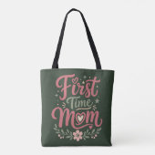 Eerste keer moeder Cute bloemige moeder schap desi Tote Bag (Achterkant)