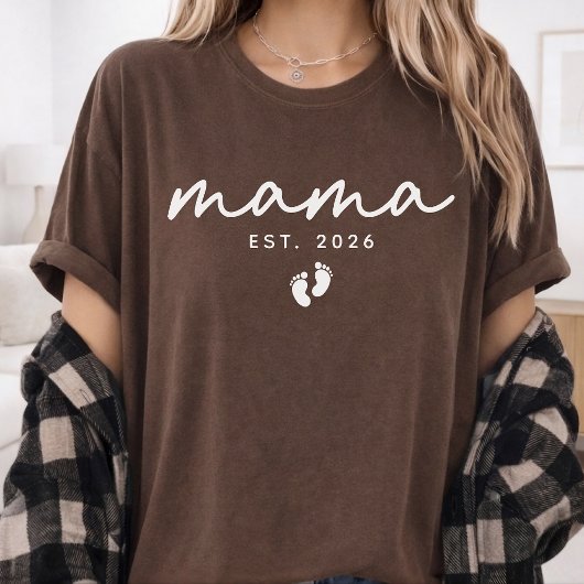 Eerste Keer Moeder | Modern Script Persoonlijke Ma T-shirt