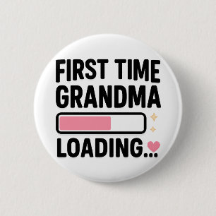 Eerste keer oma aan het laden ronde button 5,7 cm