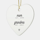 Eerste keer oma aandenken op maat gemaakte hartvor keramisch ornament (Links)