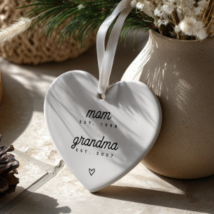 Eerste keer oma aandenken op maat gemaakte hartvor keramisch ornament