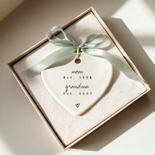 Eerste keer oma aandenken op maat gemaakte hartvor keramisch ornament
