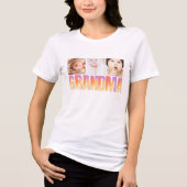 eerste keer oma aangepaste 3 foto collage Tri-Blend shirt (Voorkant)