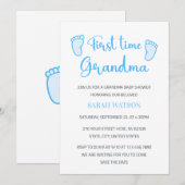 Eerste keer oma Baby Boy Voeten Douche Kaart (Voorkant / Achterkant)