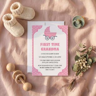 Eerste keer oma baby shower uitnodiging