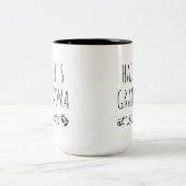 Eerste keer oma eerste kleinkind chique hart tweekleurige koffiemok (Center)