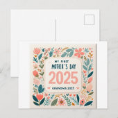 Eerste keer oma Moederdag 2025 Feestdagenkaart (Voorkant / Achterkant)